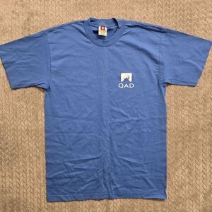 QAD Enterprise Resource Planning Software T Shirt Tee Men’s Large‎ Blue Y2K Vtg